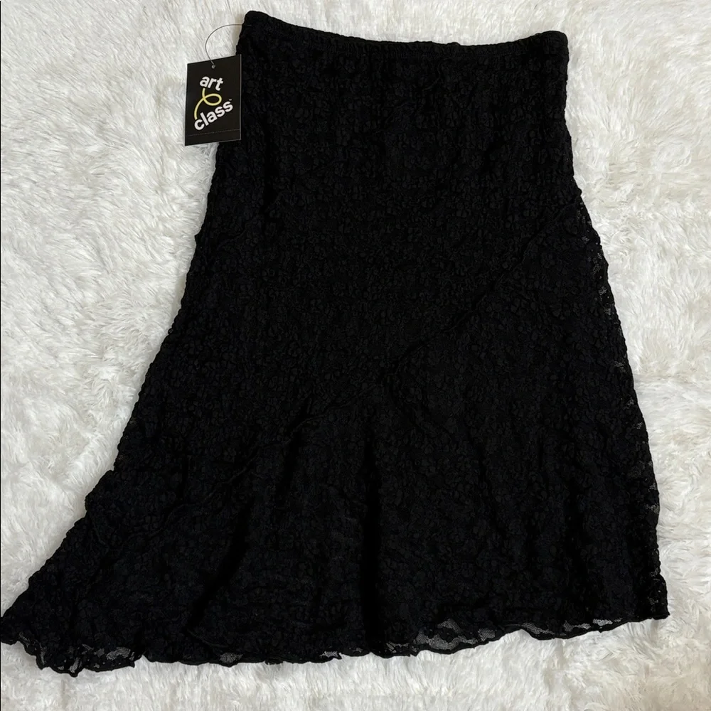 NWT Art Class Black Lace Asymmetrical Youth Size 8 Skirt